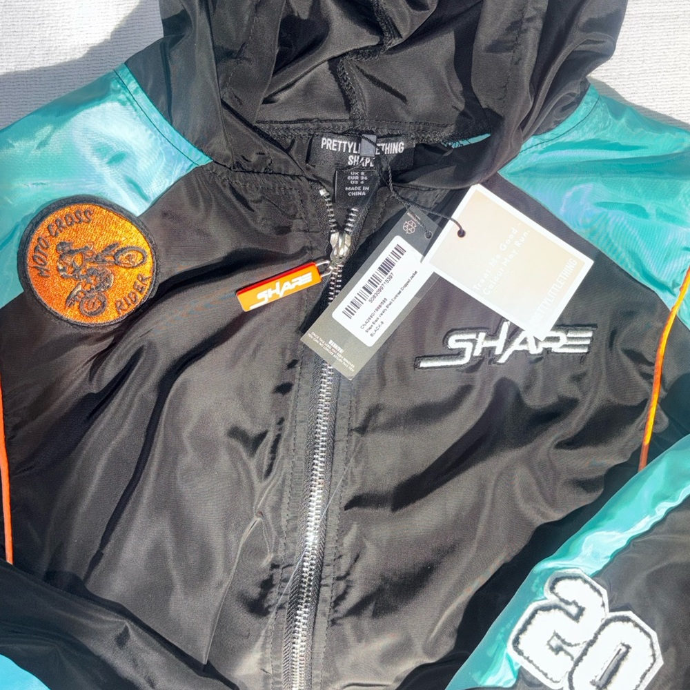 NWT PrettyLittleThing Shape Rare Varsity Shell Contrast Tracksuit Set Woman Sz S - Picture 8 of 16